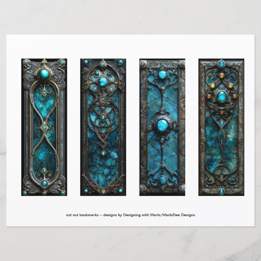 Ierse Bladwijzer, Turqoise Silver Keltische Bladwi (Voorkant)