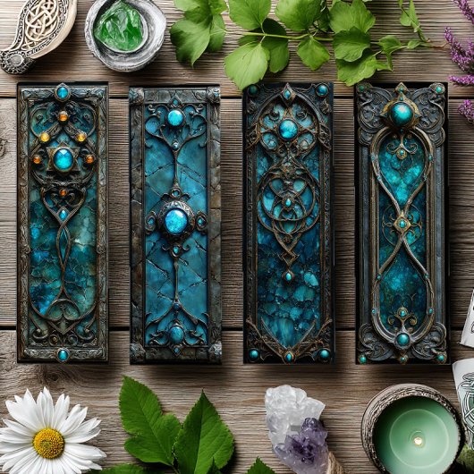 Ierse Bladwijzer, Turqoise Silver Keltische Bladwi