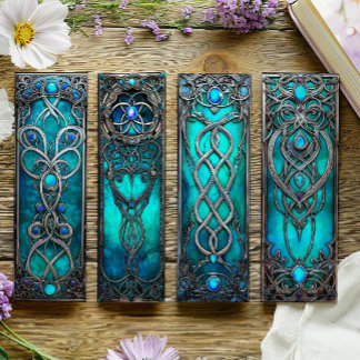 Ierse Bladwijzer, Turqoise Silver Keltische Bladwi