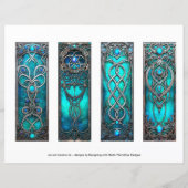 Ierse Bladwijzer, Turqoise Silver Keltische Bladwi (Achterkant)