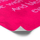 Ierse "Blessing Quote" op een roze achtergrond Poster (Hoek)