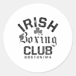 Ierse boksclub - Boston Machusetts Ronde Sticker