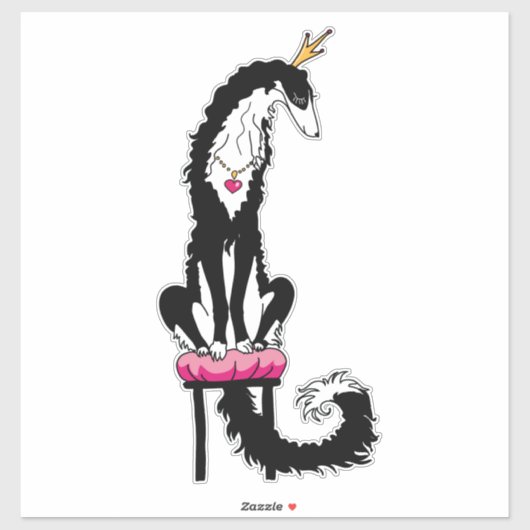 Ierse Borzoi Vinyl Sticker met Uitstansels (Vel)