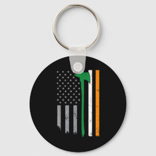 Ierse brandweerman Amerikaanse vlag Cool St. Patri Sleutelhanger