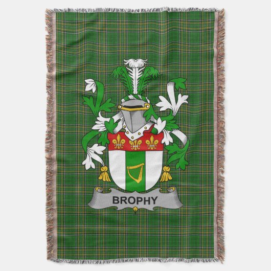 Ierse Brophy of O_Brophy Wapenschild Familie Cres Deken (Voorkant Verticaal)