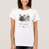 Ierse Bruidsquad Gothic Green Schedel & Rozen  T-shirt (Voorkant)