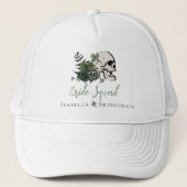 Ierse Bruidsquadron Gothic Groene Schedel & Rozen  Trucker Pet (Voorkant)