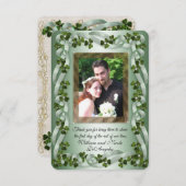 Ierse bruiloft Bedankt kaart shamrocks (Voorkant / Achterkant)