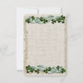 Ierse bruiloft Bedankt kaart shamrocks (Achterkant)