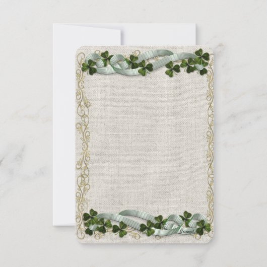 Ierse bruiloft Bedankt kaart shamrocks (Achterkant)