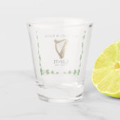Ierse bruiloft Harp & Shamrock Shot Glas (Achterkant)