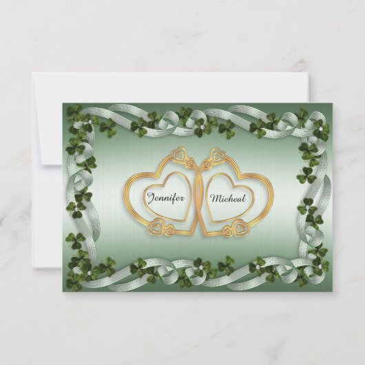 Ierse bruiloft receptie kaart (Achterkant)