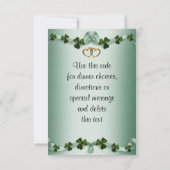 Ierse bruiloft RSVP shamrocks (Achterkant)