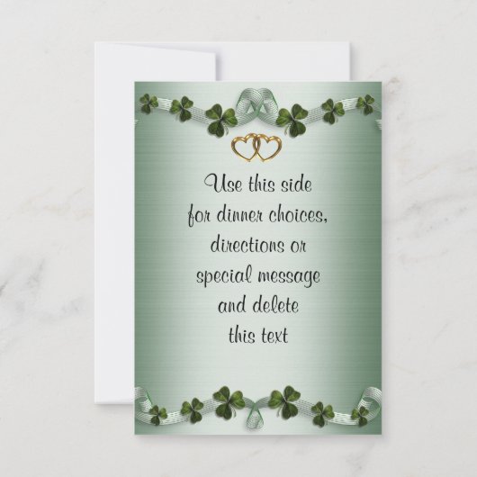 Ierse bruiloft RSVP shamrocks (Achterkant)