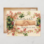 Ierse bruiloft save the date aankondigingskaart (Voorkant / Achterkant)