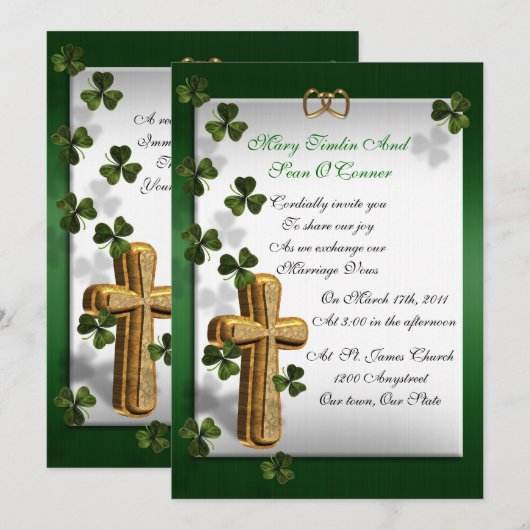 Ierse bruiloft uitnodiging (Voorkant / Achterkant)
