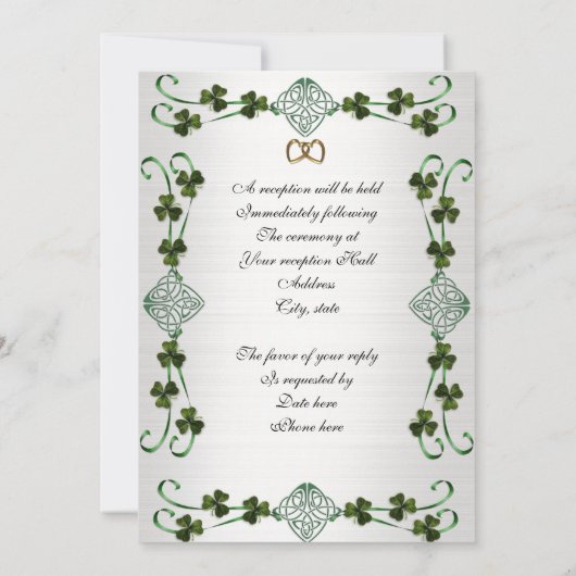 Ierse bruiloft Uitnodiging Eenheid knoop (Achterkant)
