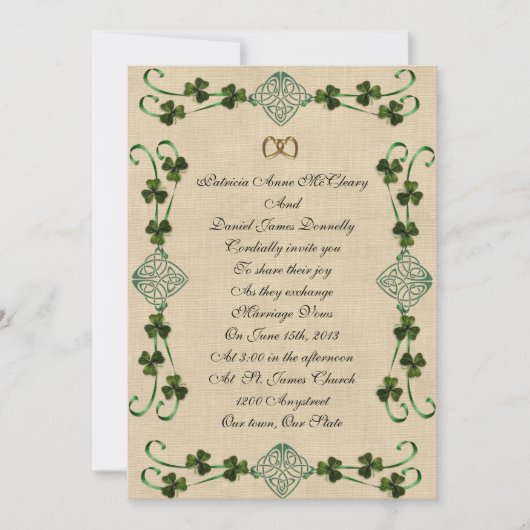 Ierse bruiloft Uitnodiging Eenheid knoop (Voorkant)
