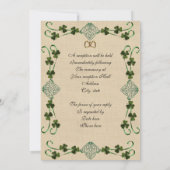 Ierse bruiloft Uitnodiging Eenheid knoop (Achterkant)