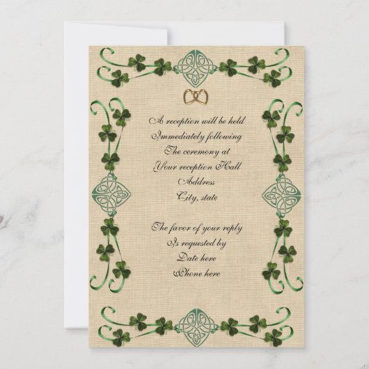 Ierse bruiloft Uitnodiging Eenheid knoop (Achterkant)