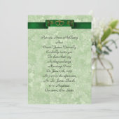 Ierse bruiloft Uitnodiging elegante shamrocks (Staand voorkant)
