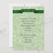 Ierse bruiloft Uitnodiging elegante shamrocks (Achterkant)