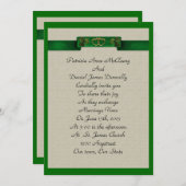 Ierse bruiloft Uitnodiging elegante shamrocks (Voorkant / Achterkant)