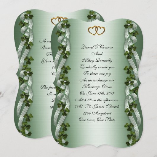 Ierse bruiloft Uitnodigingen (Voorkant / Achterkant)