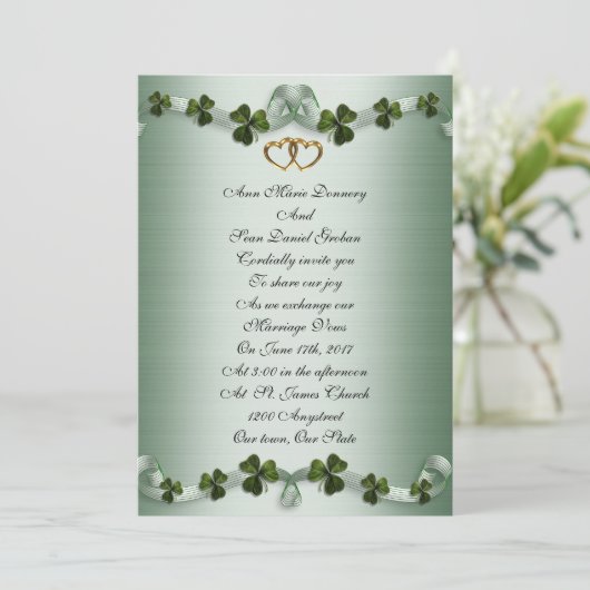 Ierse bruiloft Uitnodigingen (Staand voorkant)