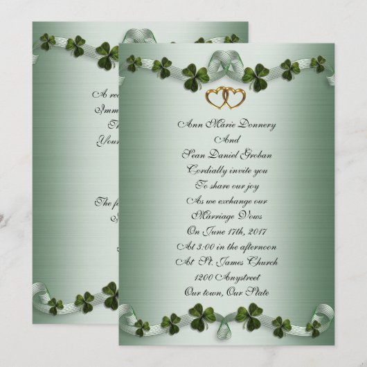Ierse bruiloft Uitnodigingen (Voorkant / Achterkant)