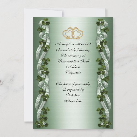 Ierse bruiloft Uitnodigingen elegant (Achterkant)