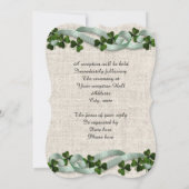 Ierse bruiloft uitnodigingen linnen elegant (Achterkant)