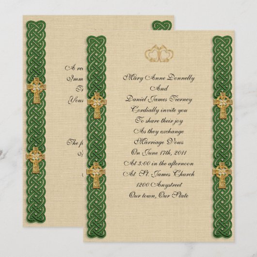 Ierse bruiloft Uitnodigingselegant Kaart (Voorkant / Achterkant)
