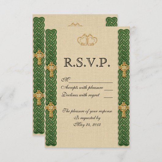 Ierse bruiloft Uitnodigingselegant Kaart (Voorkant / Achterkant)