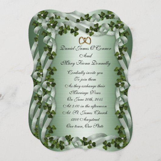 Ierse bruiloft Uitnodigingselegant Kaart (Voorkant / Achterkant)