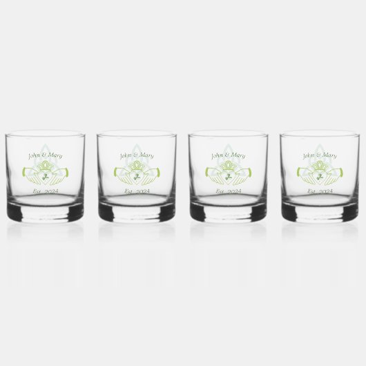 Ierse bruiloft whisky glas (Voorkant)