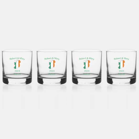Ierse bruiloft whisky glas set (Voorkant)