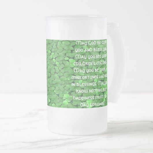 Ierse bruiloft zegen - Gepersonaliseerd - Geperson Matglas Bierpul (Voorkant rechts)