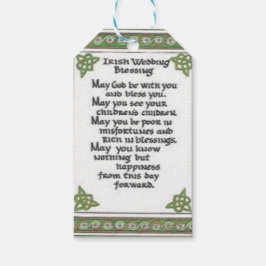 ierse bruiloft zegentas cadeaulabel