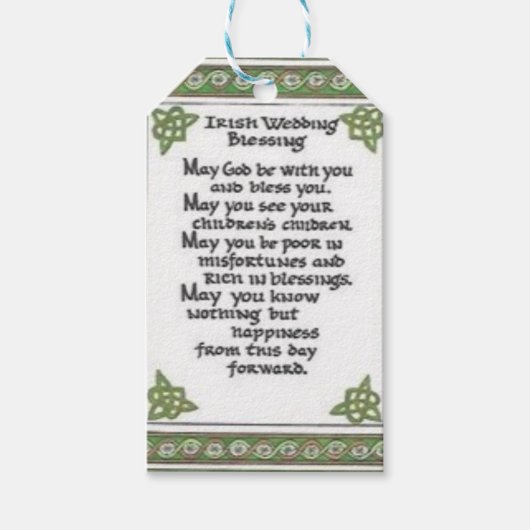 ierse bruiloft zegentas cadeaulabel (Voorkant)