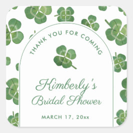 Ierse bruiloftsfeest cadeautje in groen en wit vierkante sticker