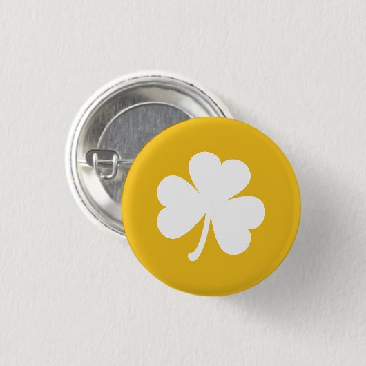  Ierse Button Shamrock | Goud en wit (Voorkant /achterkant)