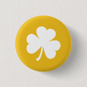  Ierse Button Shamrock | Goud en wit (Voorkant)