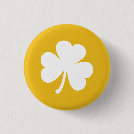  Ierse Button Shamrock | Goud en wit