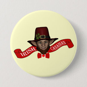 Ierse Canadese grappige patriotticus Ronde Button 7,6 Cm