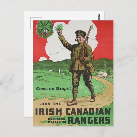 Ierse Canadese Rangers Briefkaart (Voorkant / Achterkant)