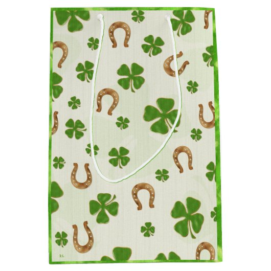 Ierse charme Whimsical MEDIUM St Patrick's Day Medium Cadeauzakje (Voorkant)