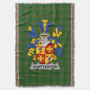 Ierse Chatterton Coat of Arms Familie Crest Ierlan Deken