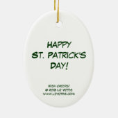 Ierse Cheers! Portret ovaal Ornament (Achterkant)