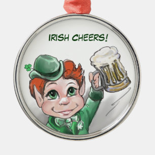 Ierse Cheers! Portret Premium Round-Ornament Metalen Ornament
